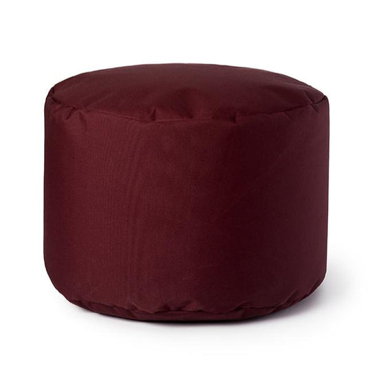 Pouf repose-pieds Arico de couleur bordeaux