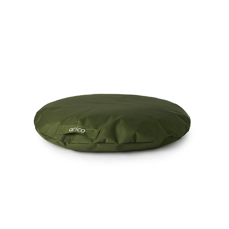 Cargue la imagen en el visor de la galería, Coussin pour chien rond format standard de ARICO. Couleur olive.
