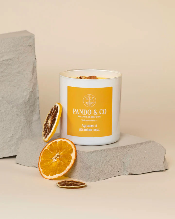 Load image into Gallery viewer, Candle - Citrus and rose geranium (450g)
