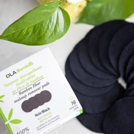 Load image into Gallery viewer, OLA Bamboo Refill – Reusable Makeup Remover Pads – Black
