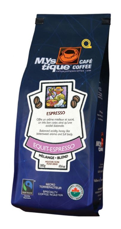 Mystique Café, Café Moulu Filtre Équit-Espresso (6 x 300g)