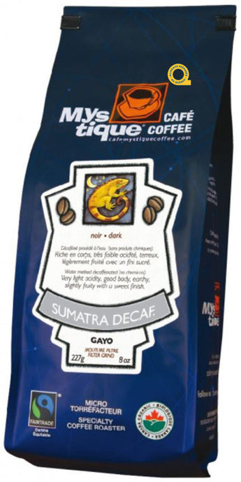Mystique Café, Sumatra Gayo Café molido de filtro descafeinado (6 x 227 g)