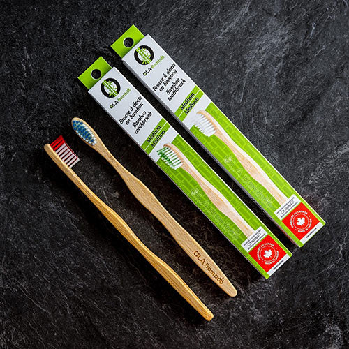 OLA Bamboo Pack of 4 Toothbrushes (MEDIUM)