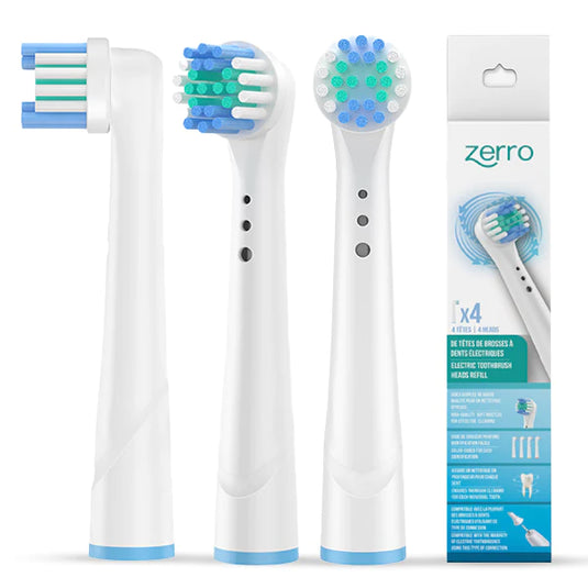 Zerro 4 Replacement Heads for Oral-B Electric Toothbrush